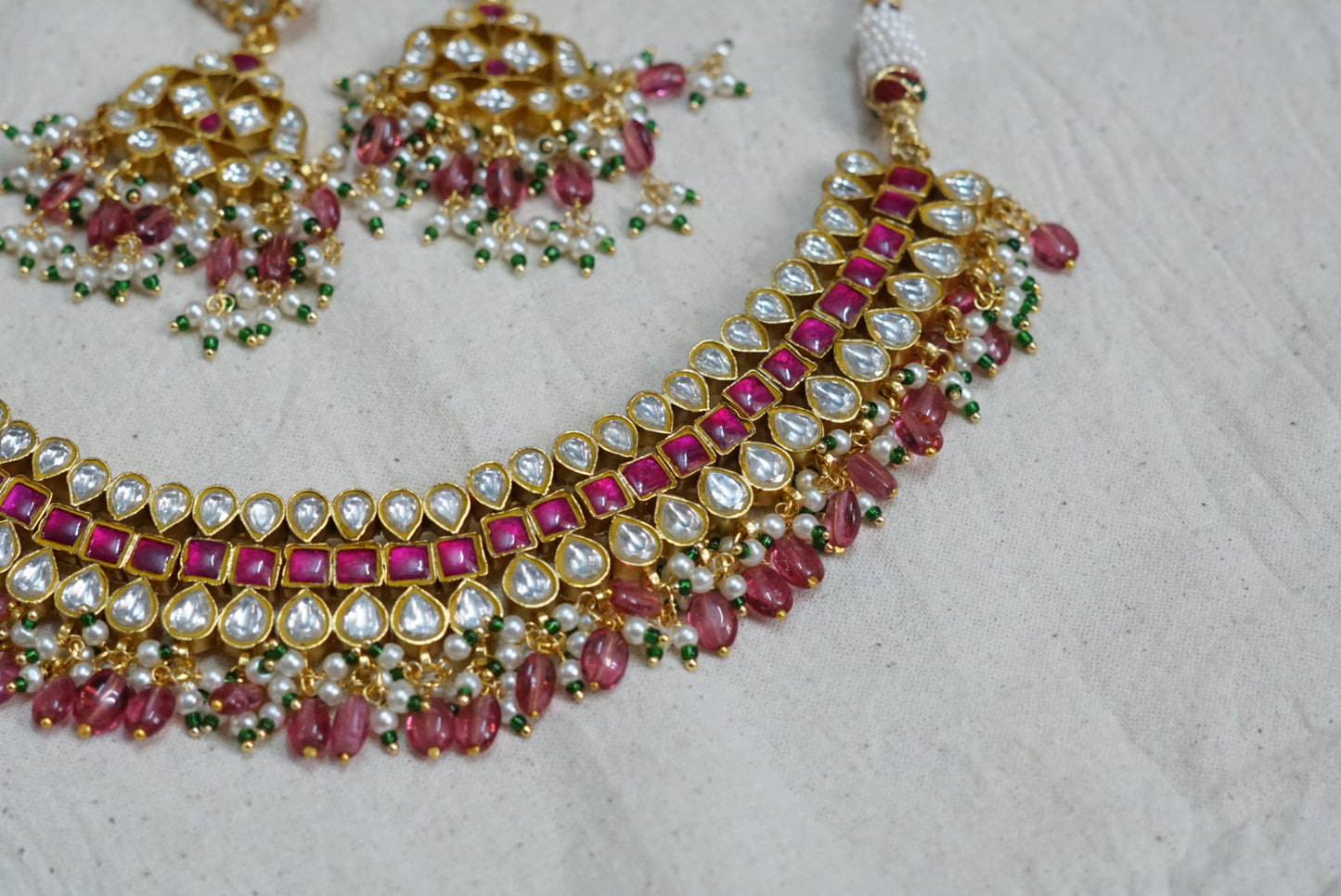 Kundan necklace set (4-5947)(R)(PREORDER)