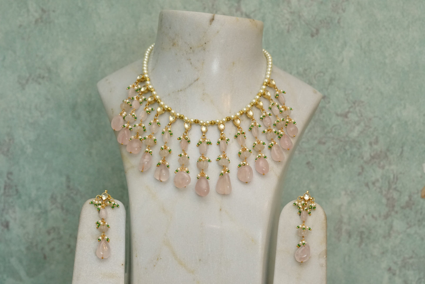 Kundan Beads necklace set (4-6698)(N)