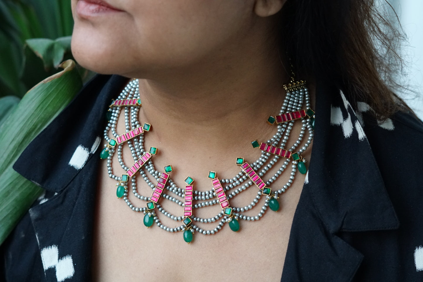Kundan Choker set (4-6296)(R)(preorder)