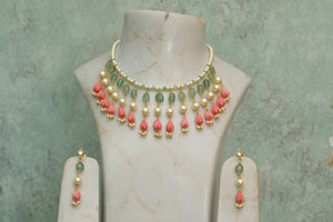 Kundan Beads necklace set (4-6697)(N)