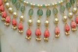 Kundan Beads necklace set (4-6697)(N)