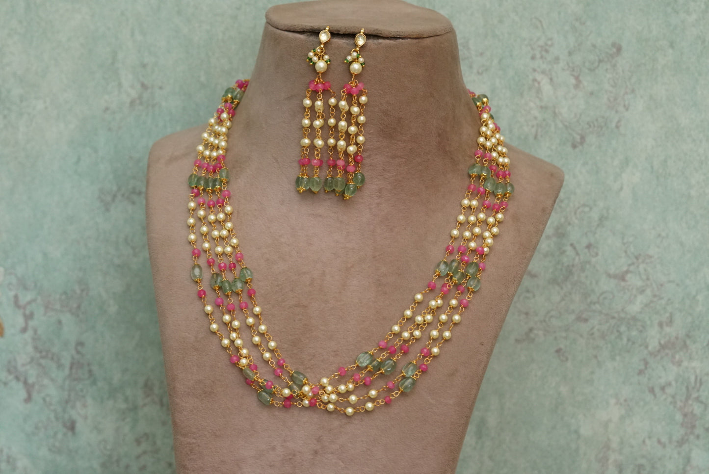 Beads necklace set (4-6699)(N) - JEWELSTYLE