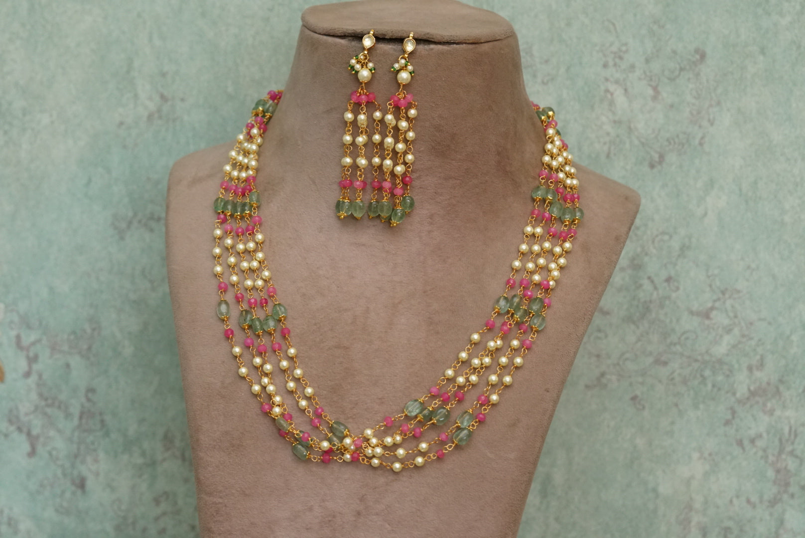 Beads necklace set (4-6699)(N) - JEWELSTYLE