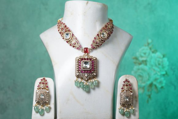 Polki Necklace Set (4-8362)(B)