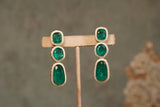 Green Doublet stone polki  Earring (1-4202)(B)