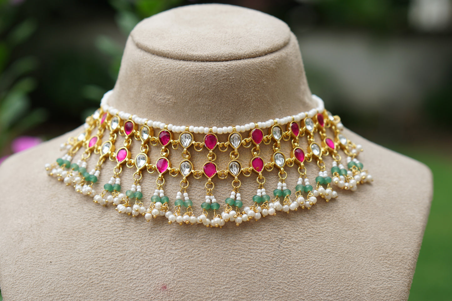 Kundan Necklace Set (4-9483)(N)