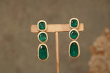 Green Doublet stone polki  Earring (1-4202)(B)