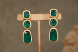 Green Doublet stone polki  Earring (1-4202)(B)