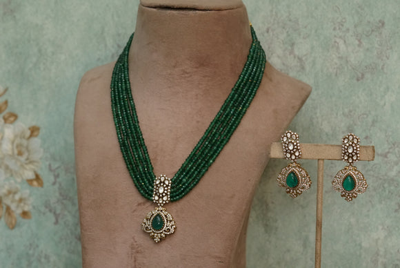 Polki multistone necklace set (4-5938)(B)(Flat Price)