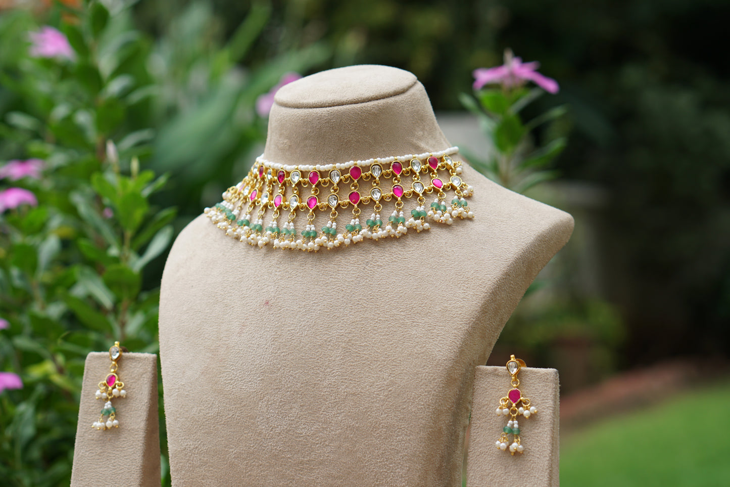 Kundan Necklace Set (4-9483)(N)
