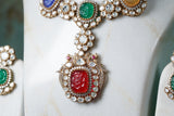 Navratan Polki Necklace Set (4-8361)(B)
