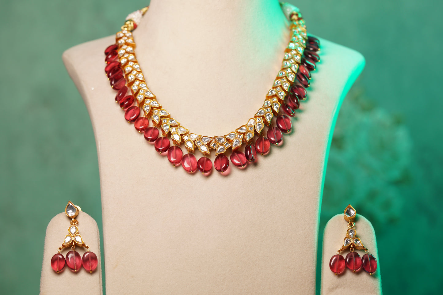 Kundan Necklace set (4-8126)(R)