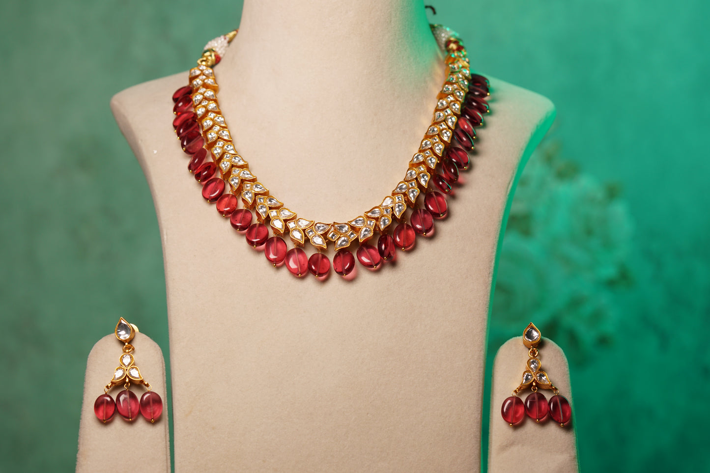 Kundan Necklace set (4-8126)(R)
