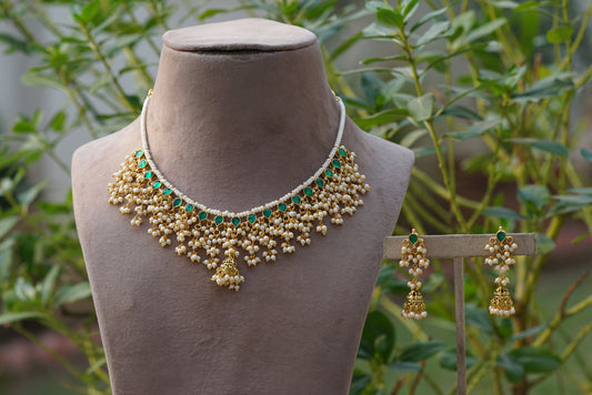 Kundan Beads necklace set  (4-6704)(N) - JEWELSTYLE