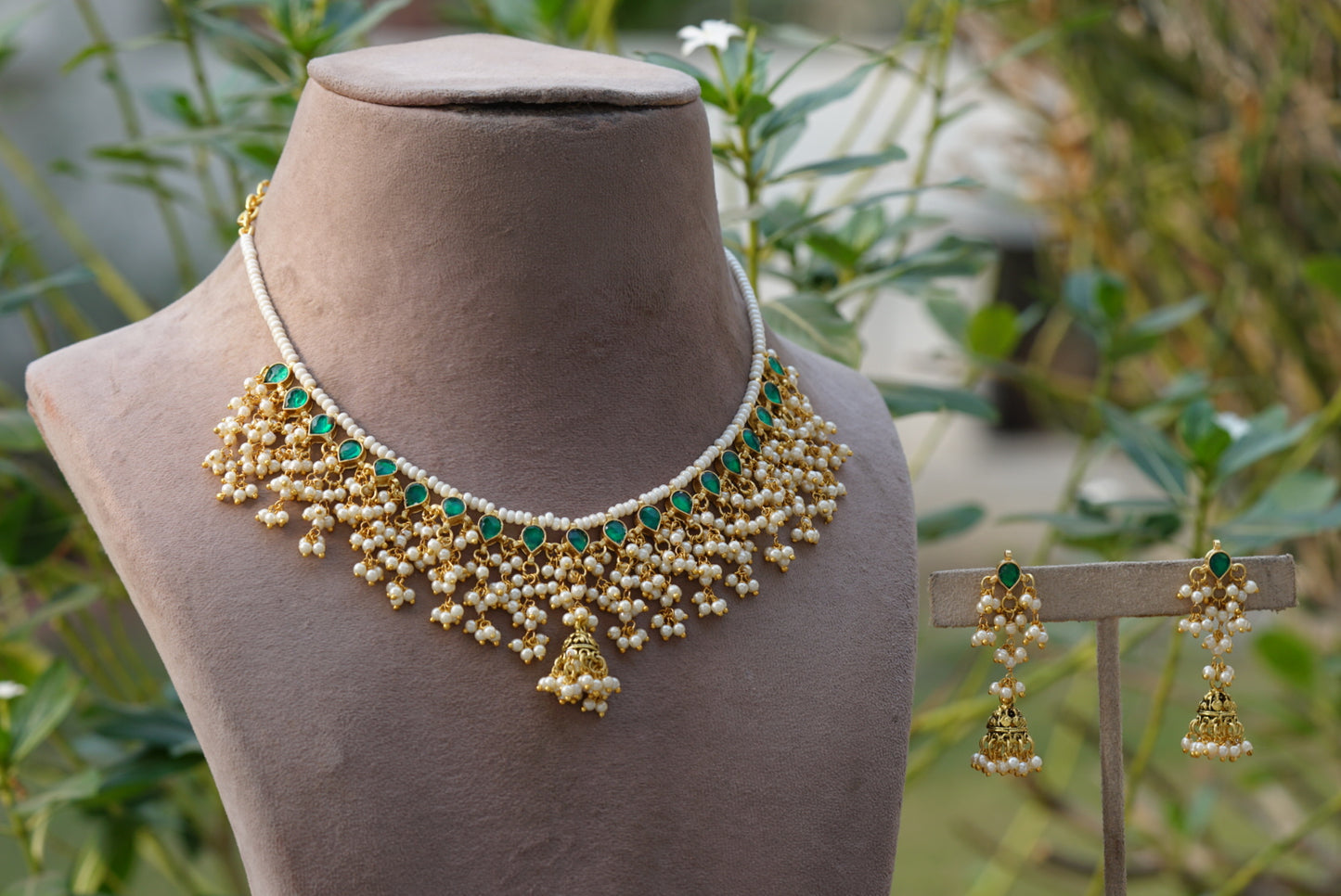 Kundan Beads necklace set  (4-6704)(N) - JEWELSTYLE