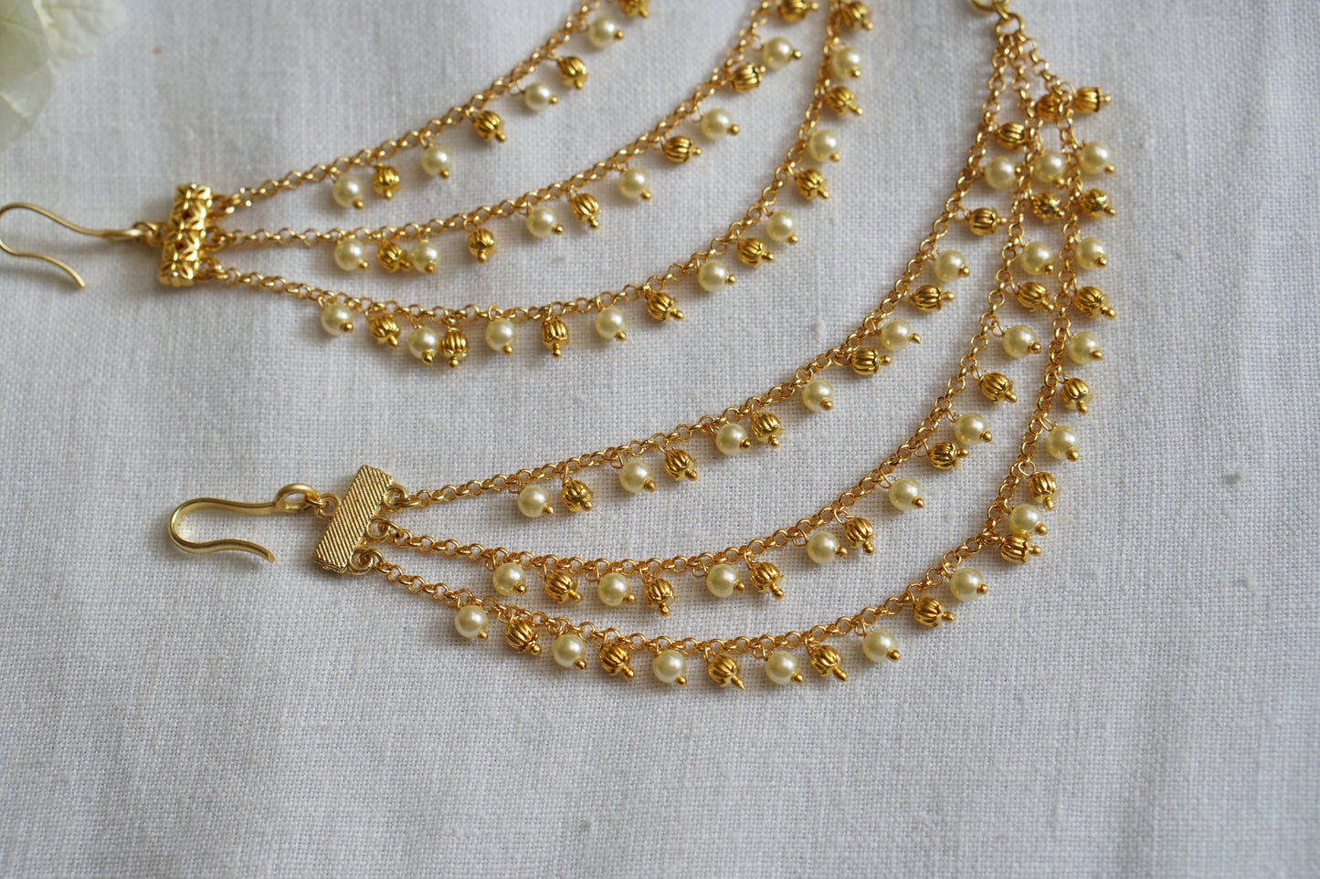 Beads 3 line Ear chain (9-227)(N)