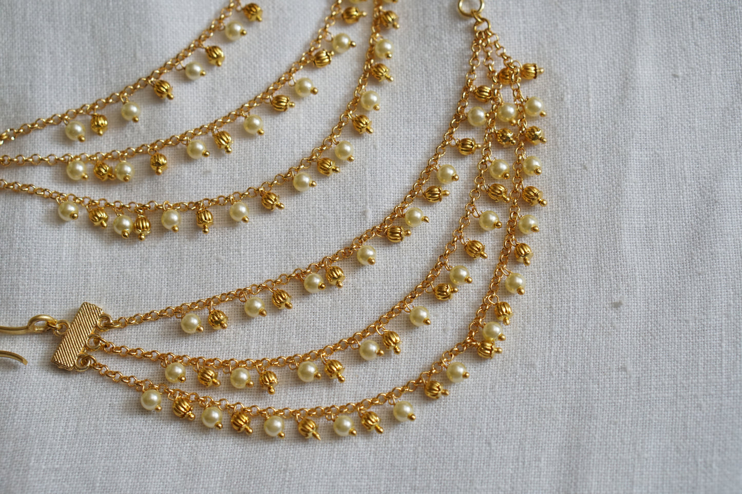 Beads 3 line Ear chain (9-227)(N)