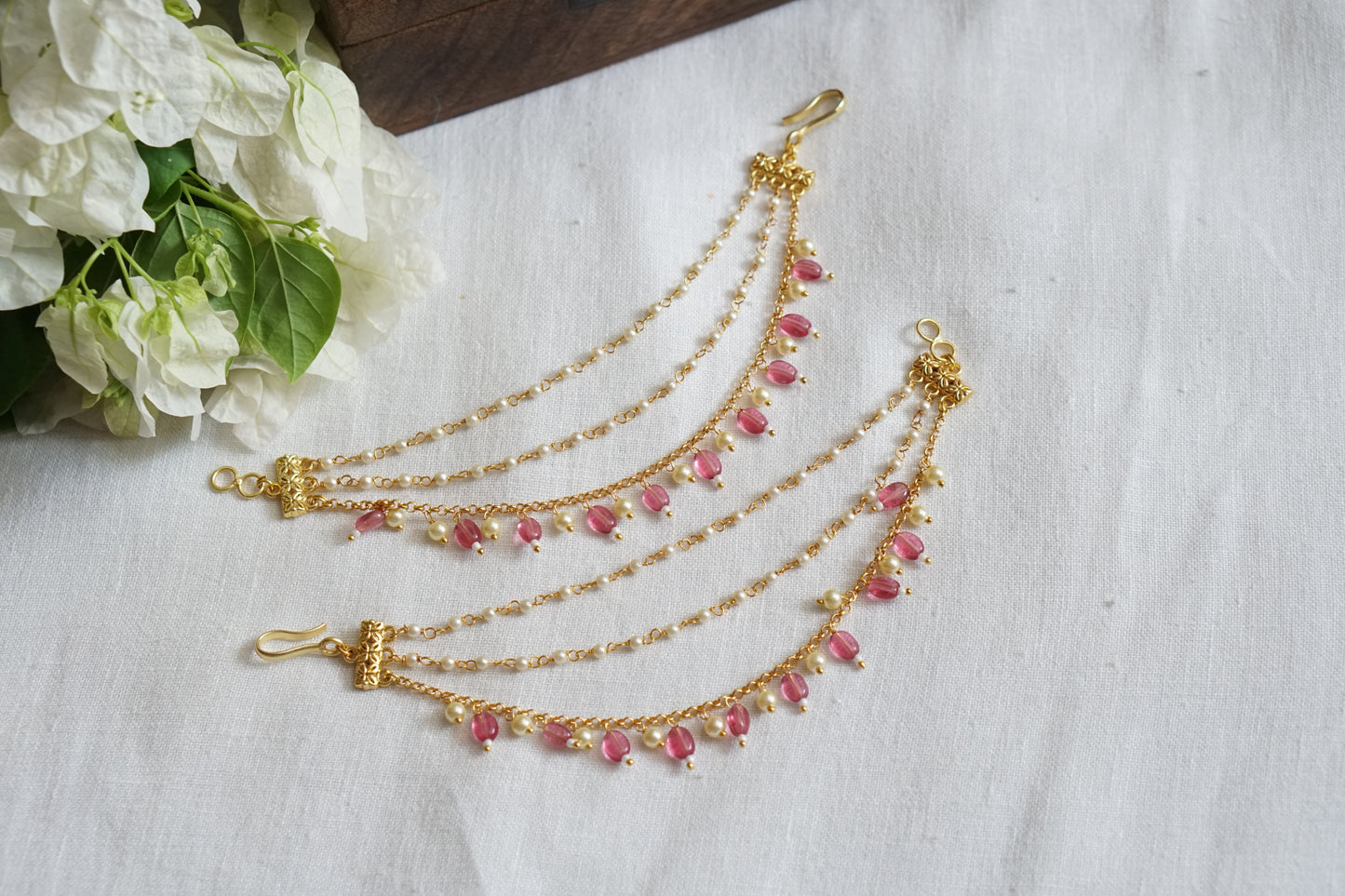 Beads 3 line Ear chain (9-226)(N) - JEWELSTYLE