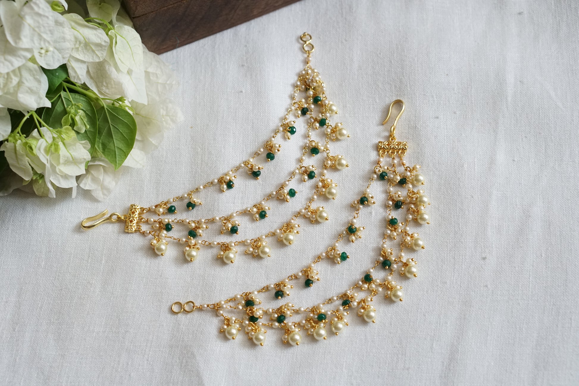 Beads 3 line Ear chain (9-228)(N) - JEWELSTYLE