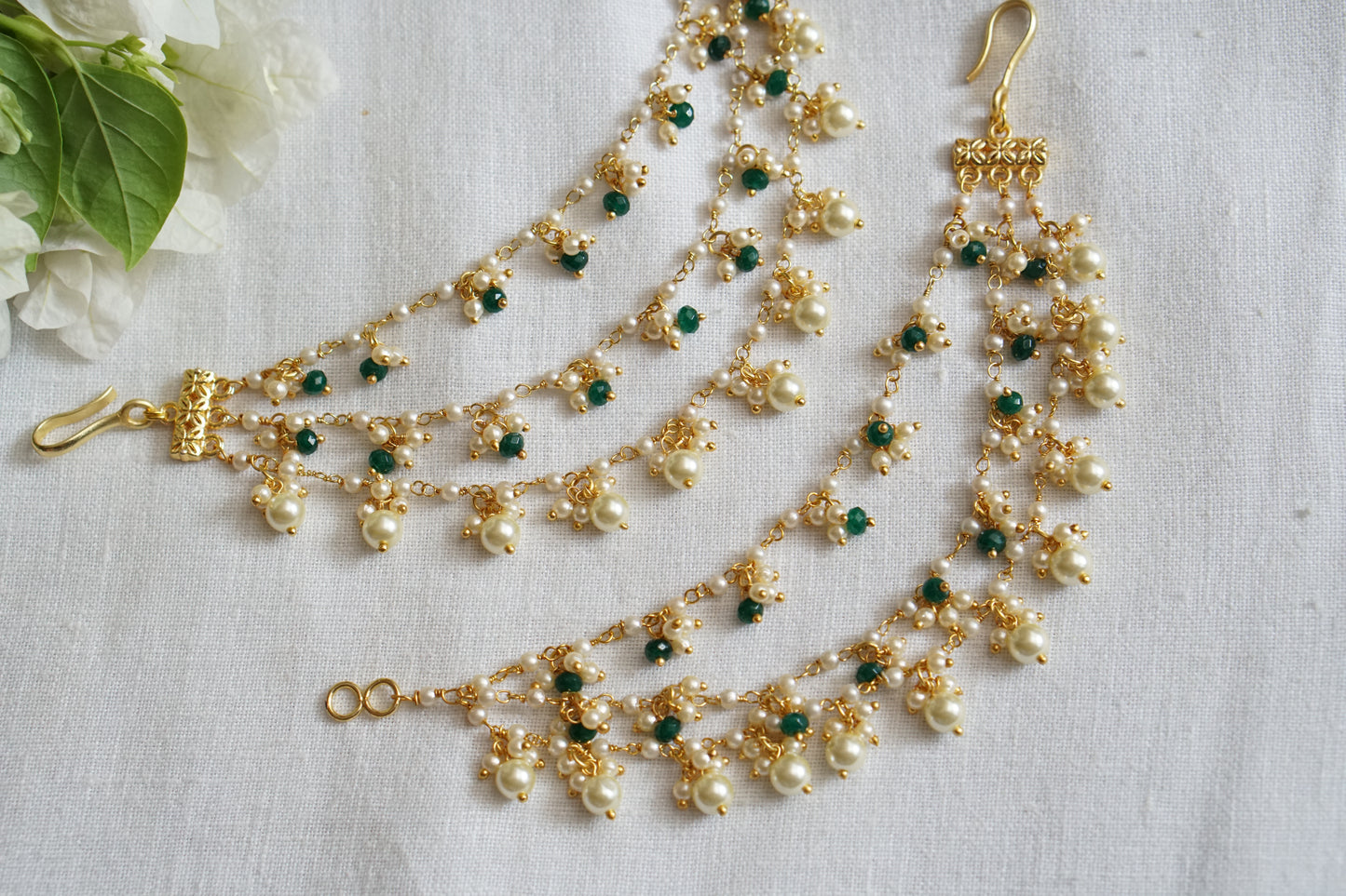Beads 3 line Ear chain (9-228)(N) - JEWELSTYLE