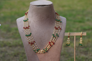 Beads necklace set (4-6711)(N)