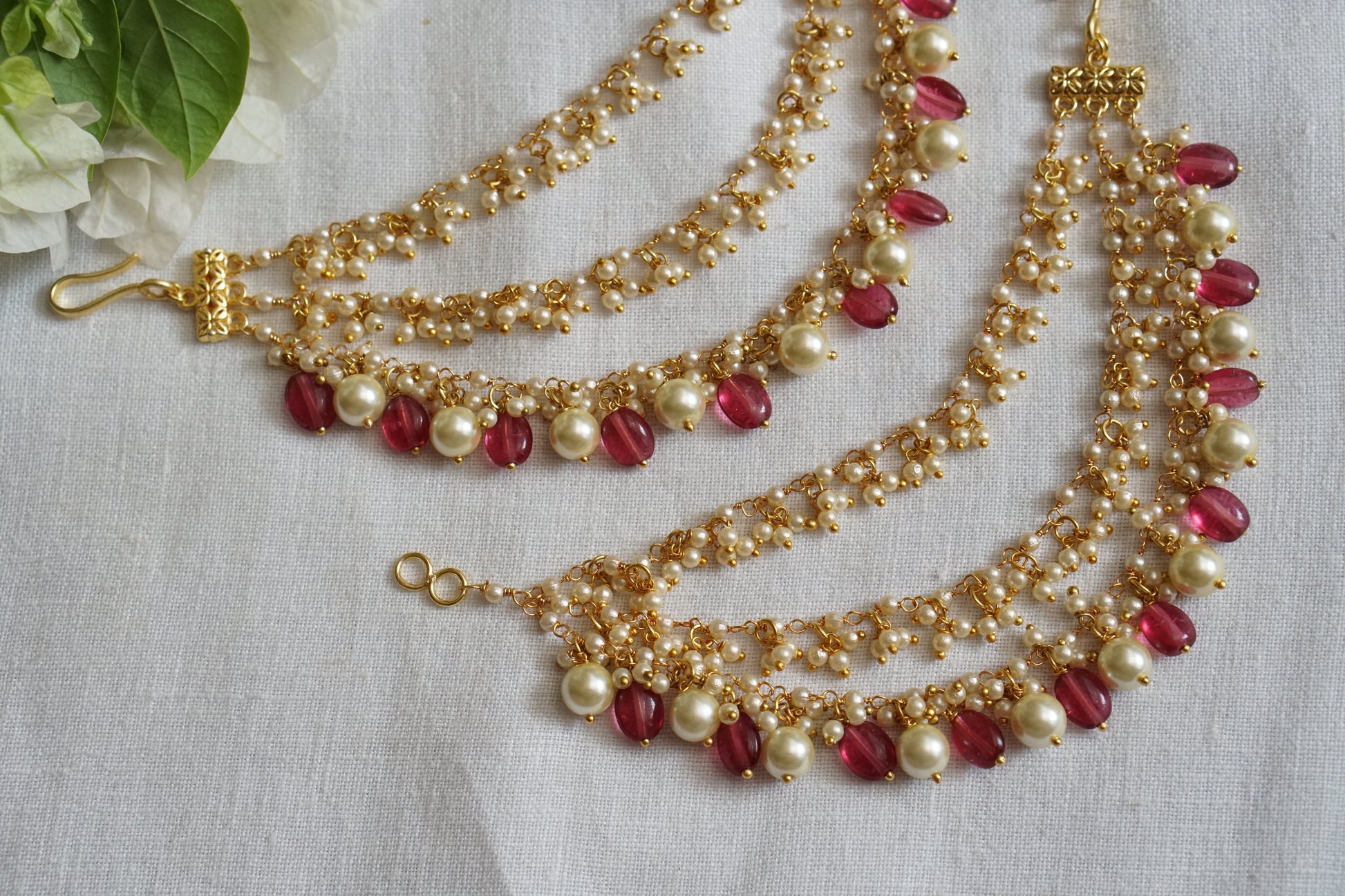 Beads 3 line Ear chain (9-225)(N) - JEWELSTYLE