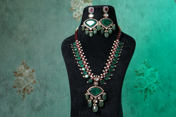Polki Necklace Set (4-8359)(B)