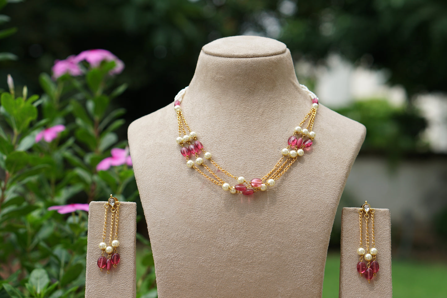Beads Necklace Set (4-9484)(N)