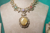 Multi Stone Polki Necklace set (4-8745)(B) - JEWELSTYLE