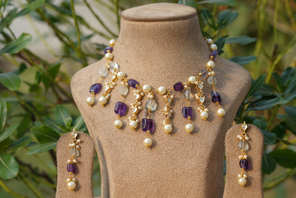 Kundan Beads necklace set  (4-6706)(N)