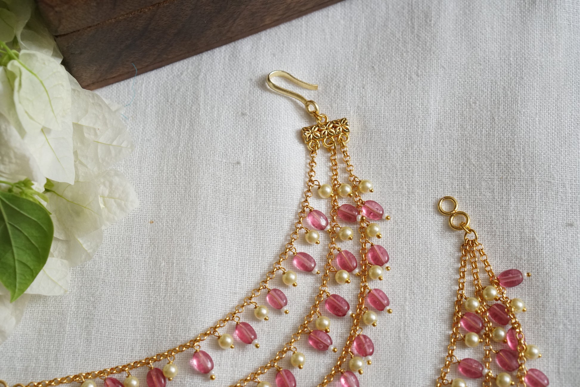 Beads 3 line Ear chain (9-229)(N) - JEWELSTYLE