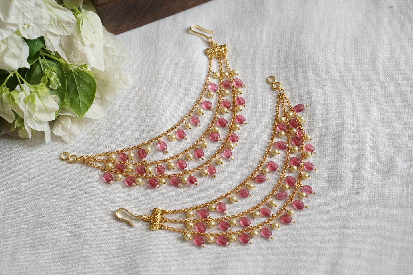 Beads 3 line Ear chain (9-229)(N) - JEWELSTYLE