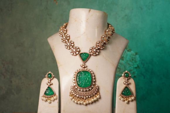 Polki Necklace Set (4-8373)(B)