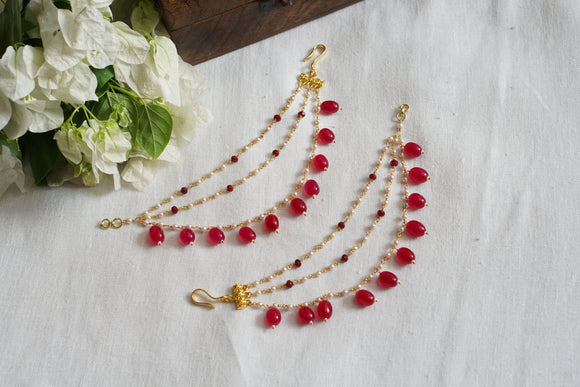 Beads 3 line Ear chain (9-224)
