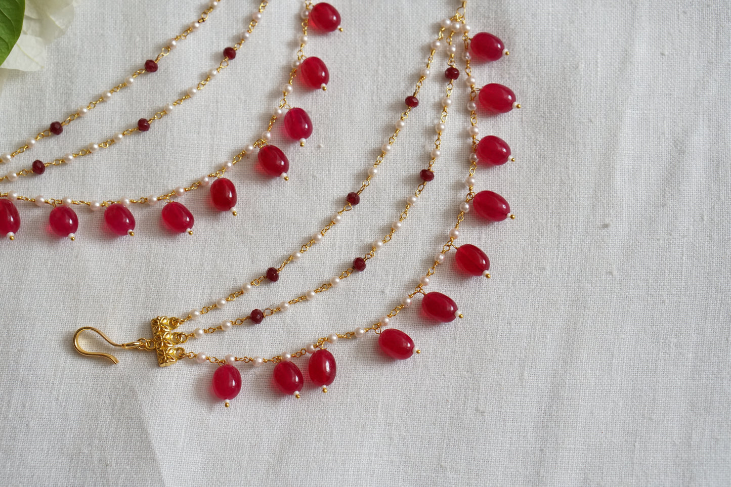 Beads 3 line Ear chain (9-224)