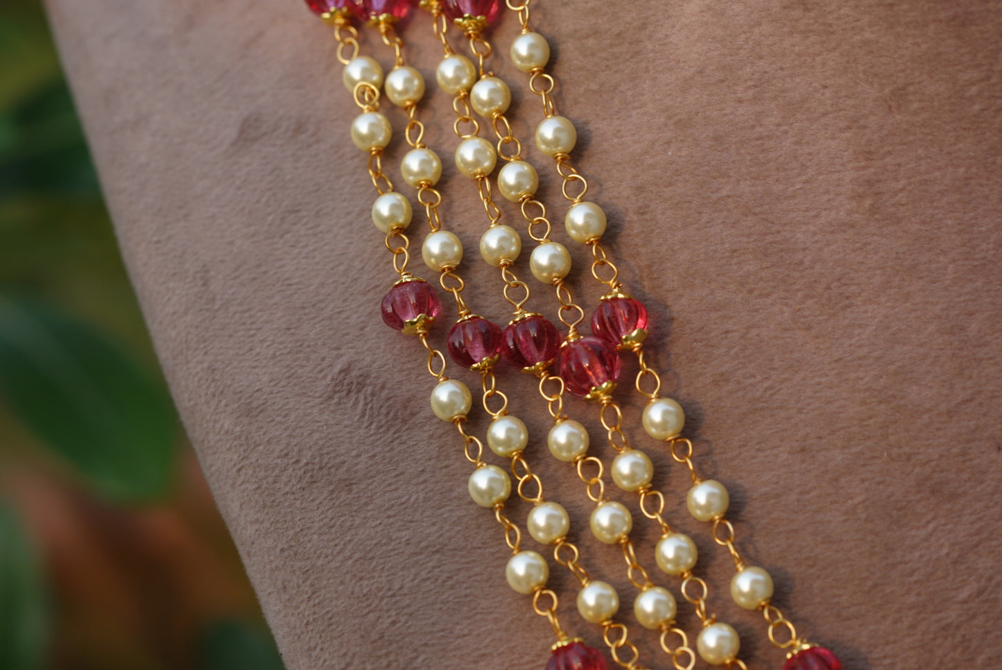 Beads necklace set (4-6708)(N)
