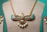 Polki bird Pendant set (4-8743)(B) - JEWELSTYLE