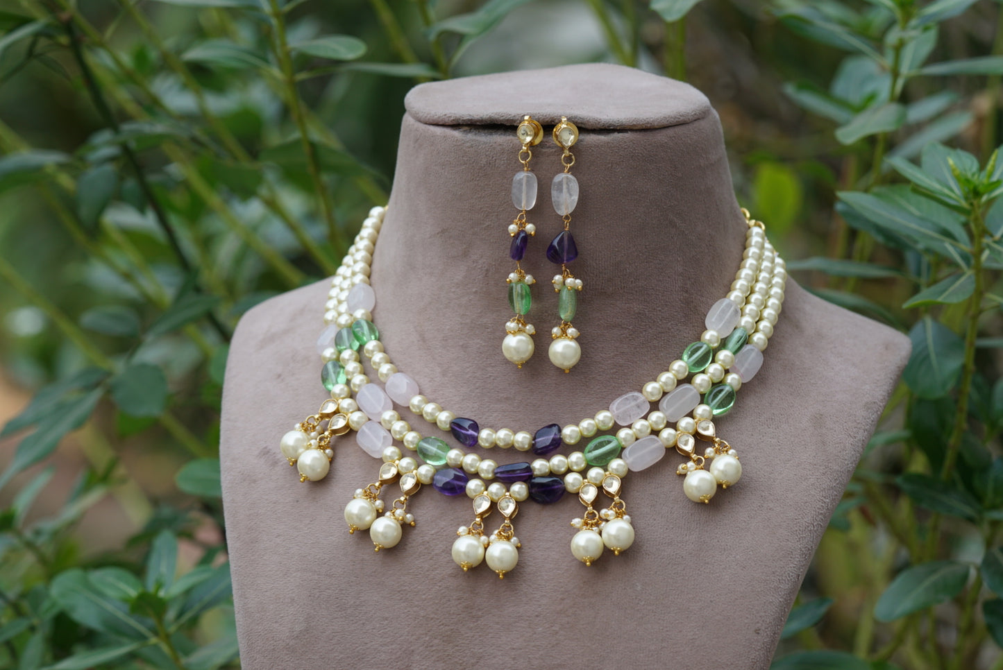 beads necklace set (4-6723)(N)