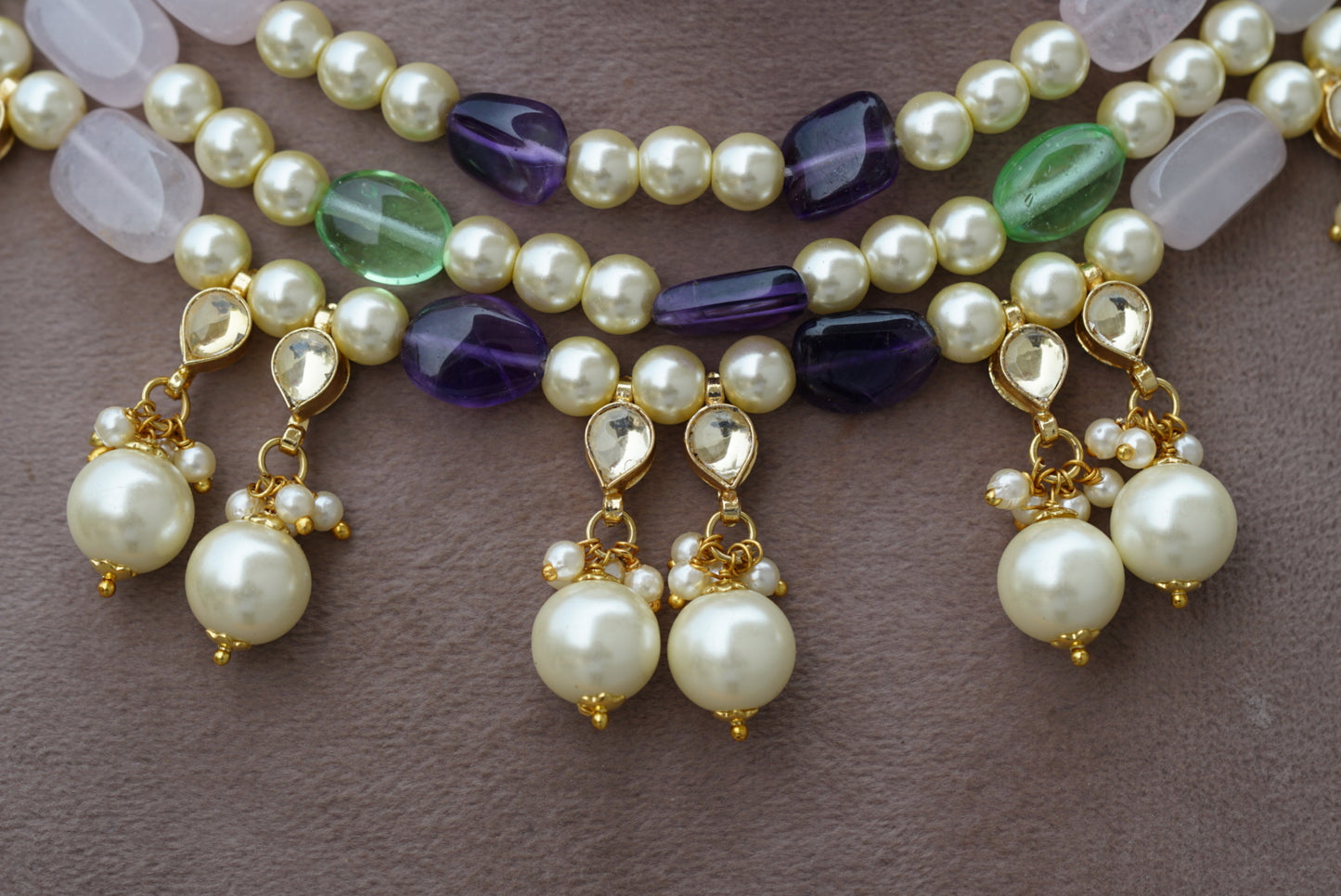 beads necklace set (4-6723)(N)
