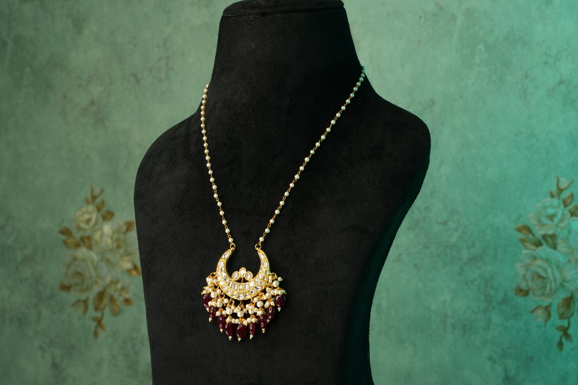 Kundan pendant Set (4-8873)(A) - JEWELSTYLE