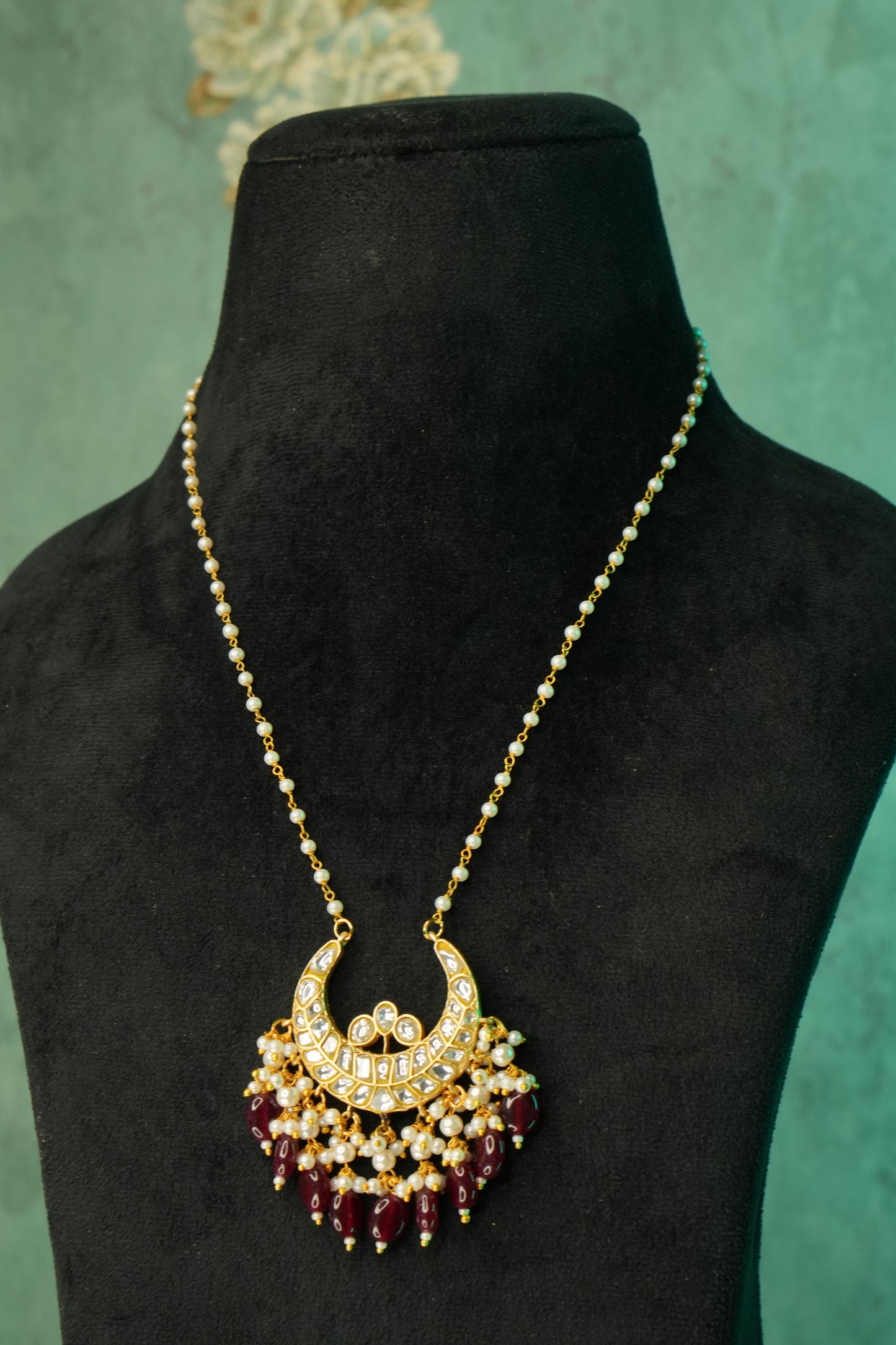 Kundan pendant Set (4-8873)(A) - JEWELSTYLE