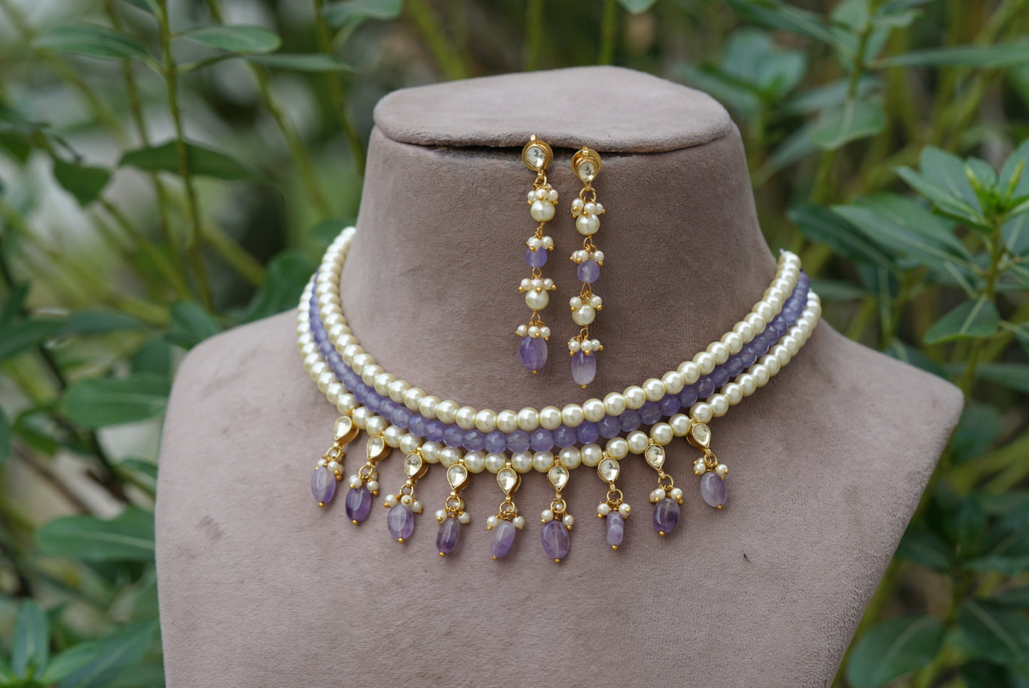 beads necklace set (4-6724)(N)