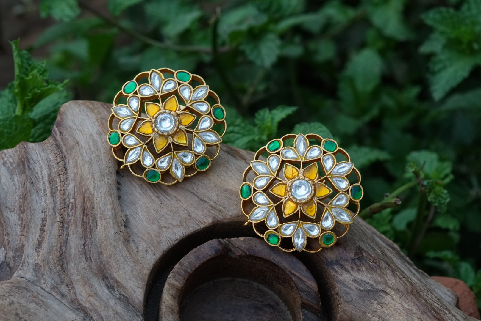 Big size Kundan studs (1-3579)(R)(Already discounted) - JEWELSTYLE