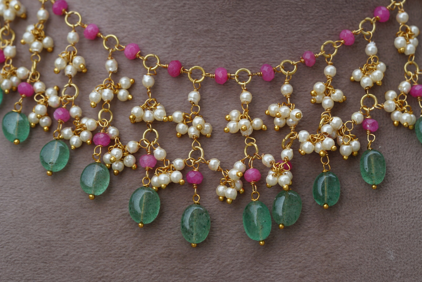 beads necklace set (4-6725)(N)