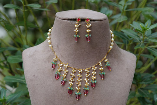 beads necklace set (4-6726)(N)