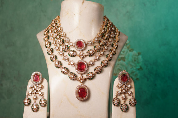 Polki Necklace Set (4-8377)(B)
