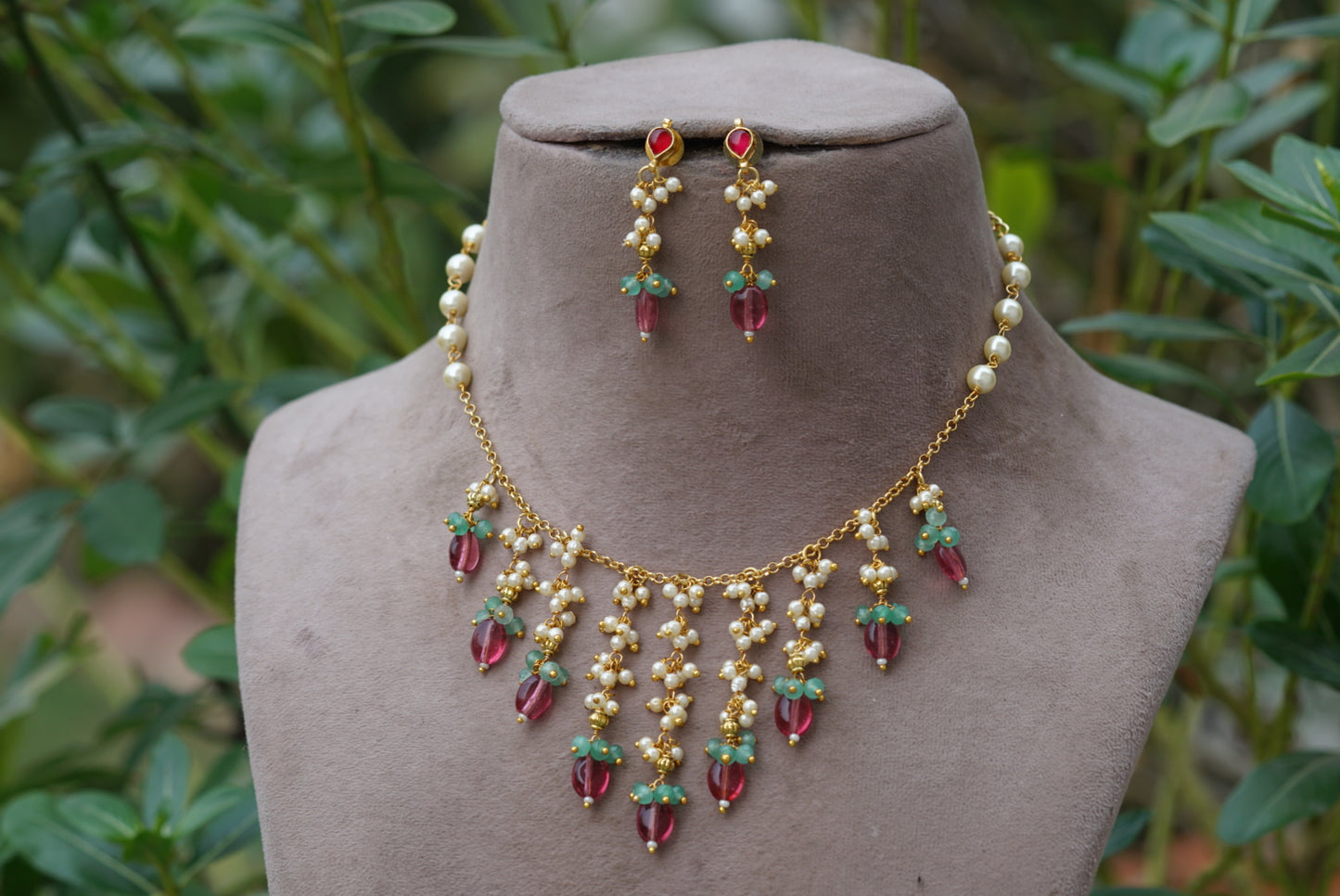 beads necklace set (4-6726)(N)