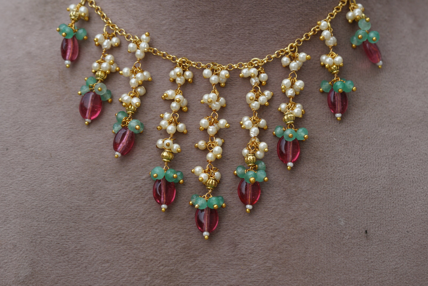 beads necklace set (4-6726)(N)