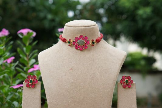 Kundan Choker Set (4-9479)(R)