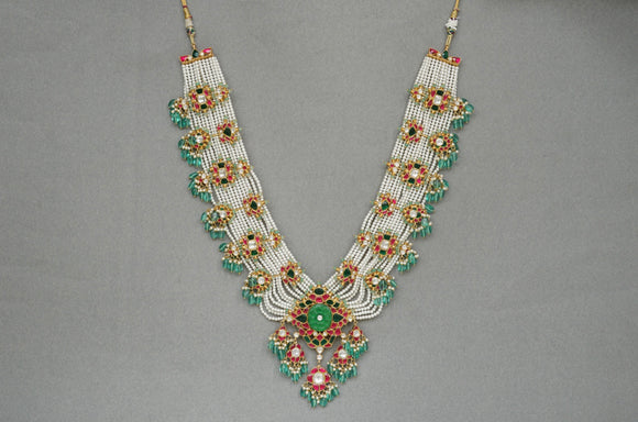 Kundan Necklace Set (4-6035)(R)(DISCOUNTED)